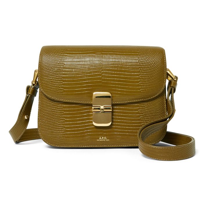 A.P.C. Grace Lizard-effect Leather Shoulder Bag in Brown