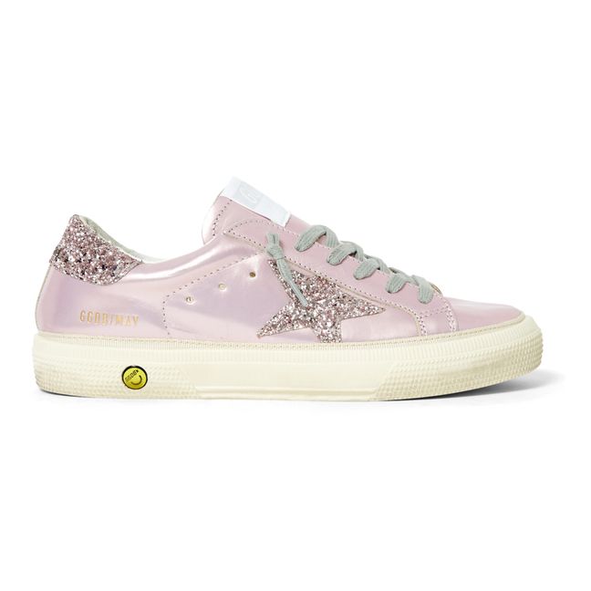 May Metallic Leather Sneakers Pink Gold