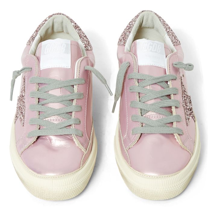 May Metallic Leather Sneakers Pink Gold Golden Goose Deluxe Brand Shoes ...