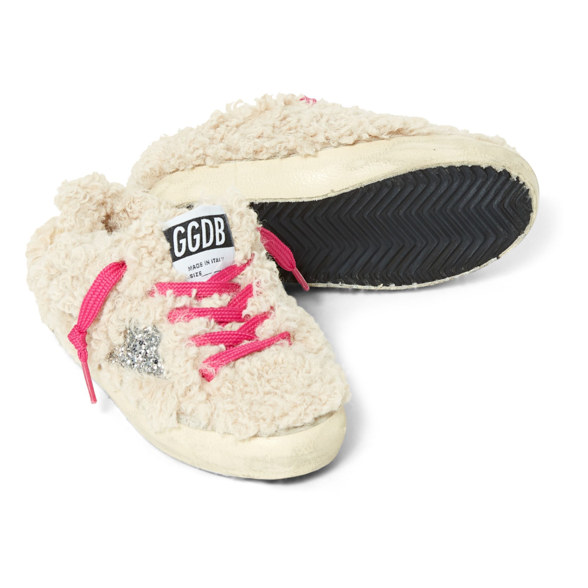 Super Star Sherpa-Lined Glitter Sneakers Beige- Product image n°2