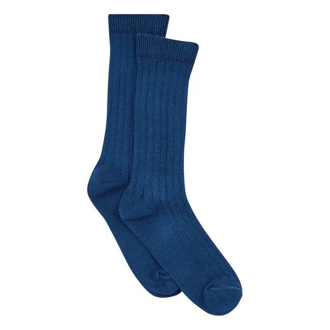 Ribbed Socks Peacock blue