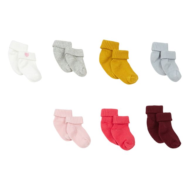 Set of 7 Pairs of Socks Pink