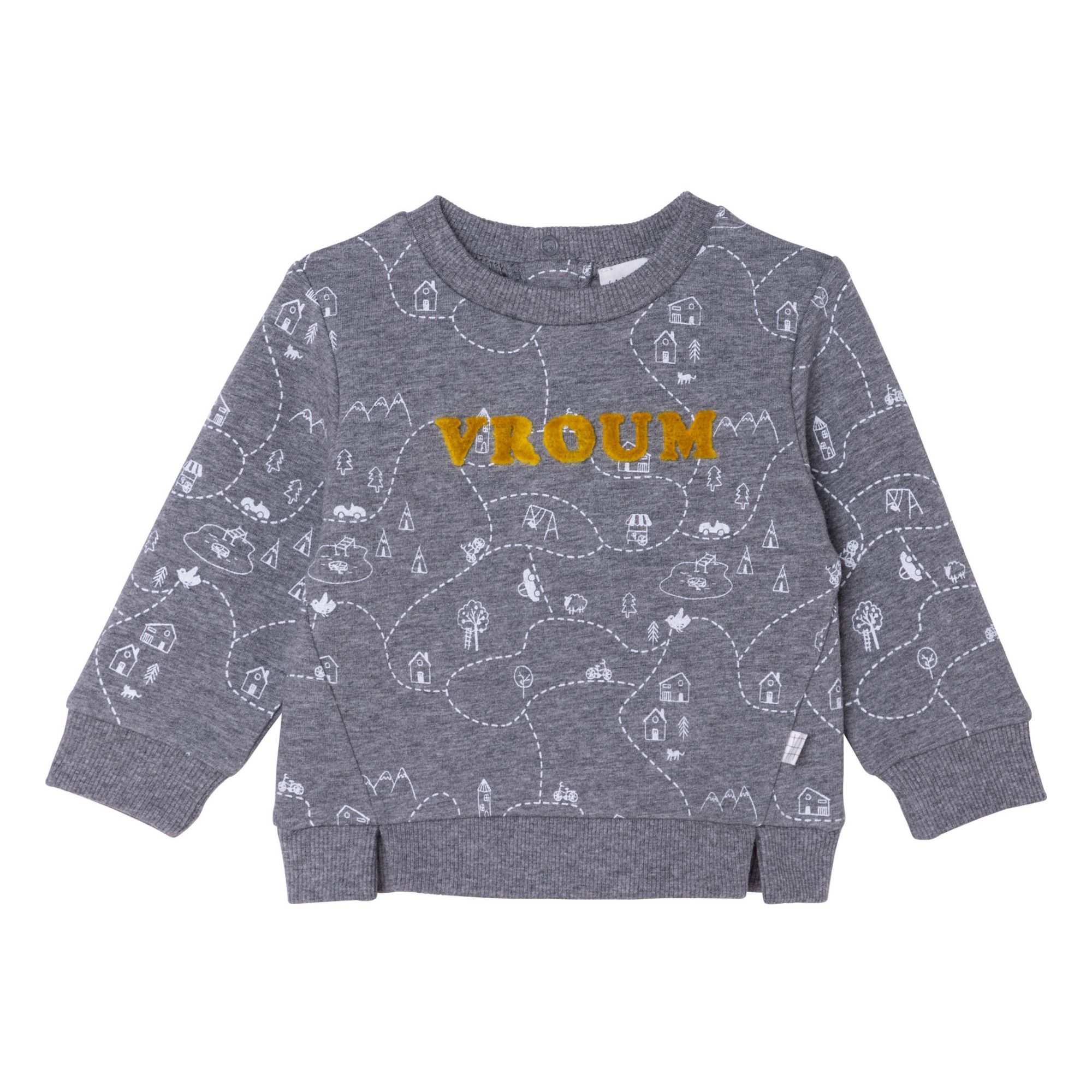 Carrement Beau - Sweat Coton Bio Paysage - Garçon - Gris chiné