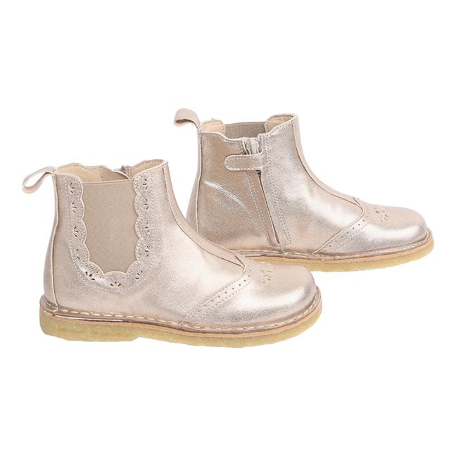Prairie Leather Chelsea Boots Gold