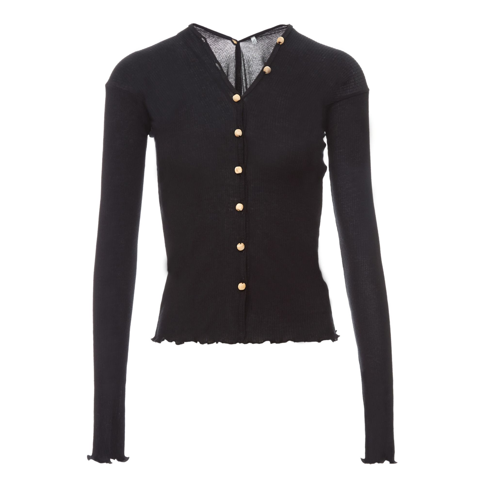 Baserange - Gilet Côtelé Tav - Femme - Noir