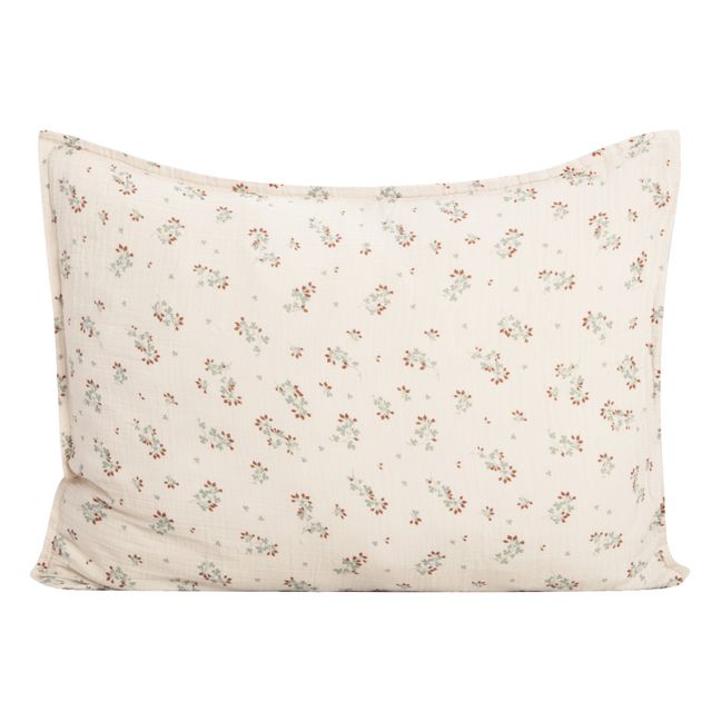 Taie d'oreiller Clover en mousseline de coton | Ecru