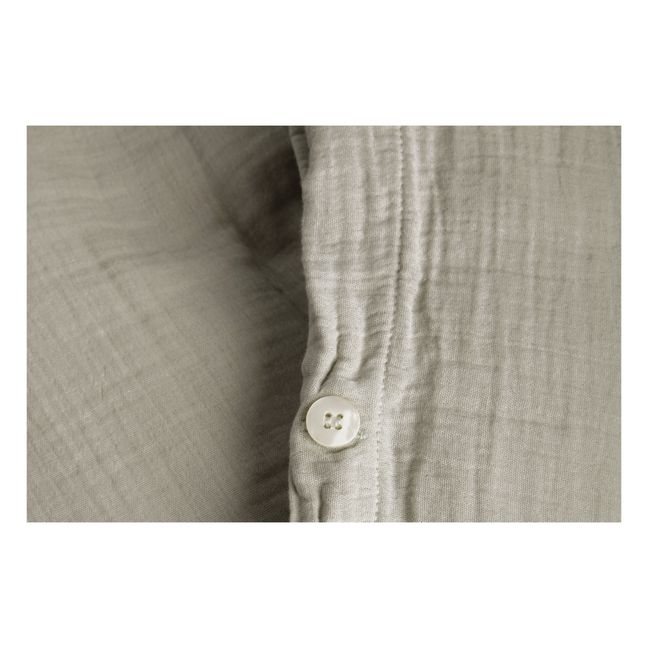 Thyme Cotton Muslin Bedding Set | Grey