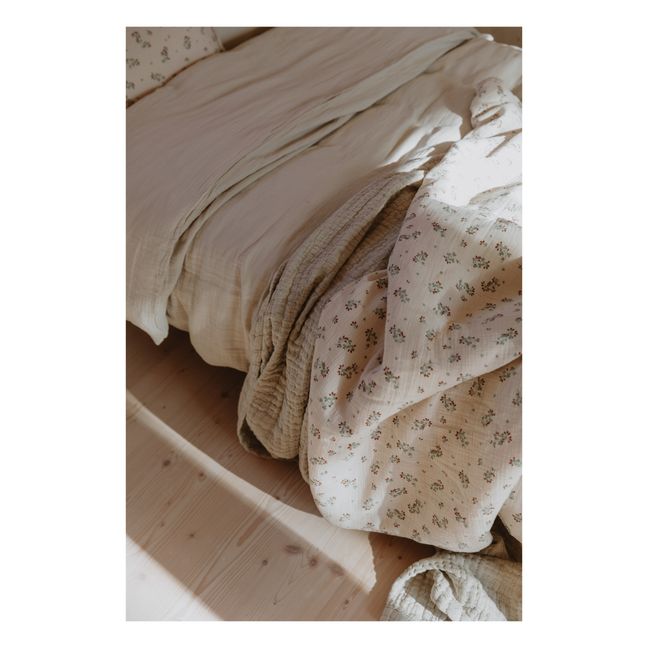 Clover Cotton Muslin Blanket Ecru