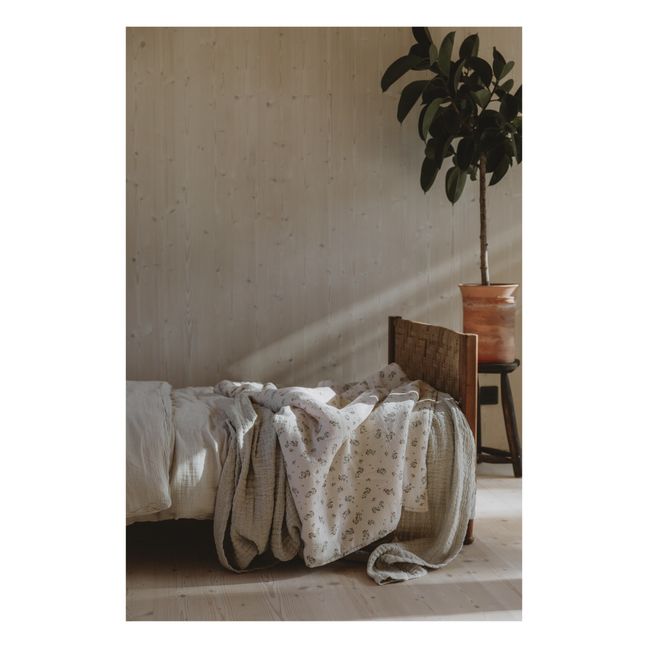 Copriletto di garza di cotone Clover | Ecru