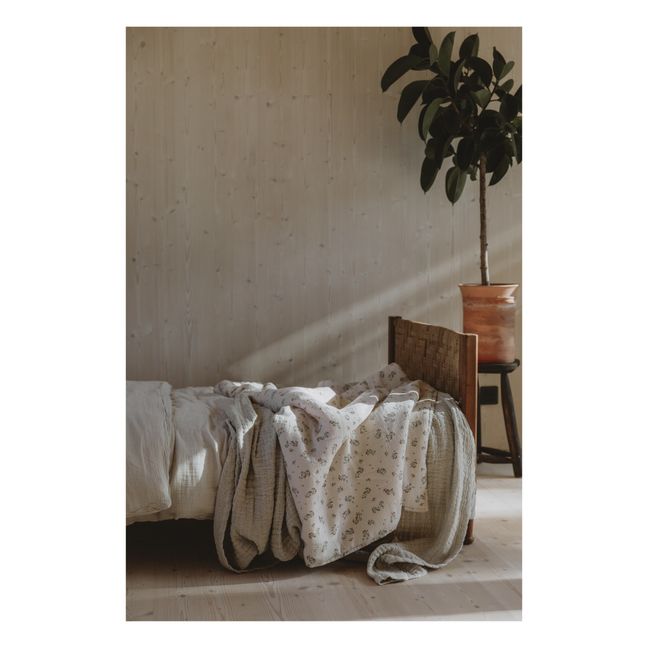 Clover Cotton Muslin Blanket | Ecru