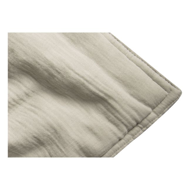 Thyme Cotton Muslin Quilted Plaid Grey