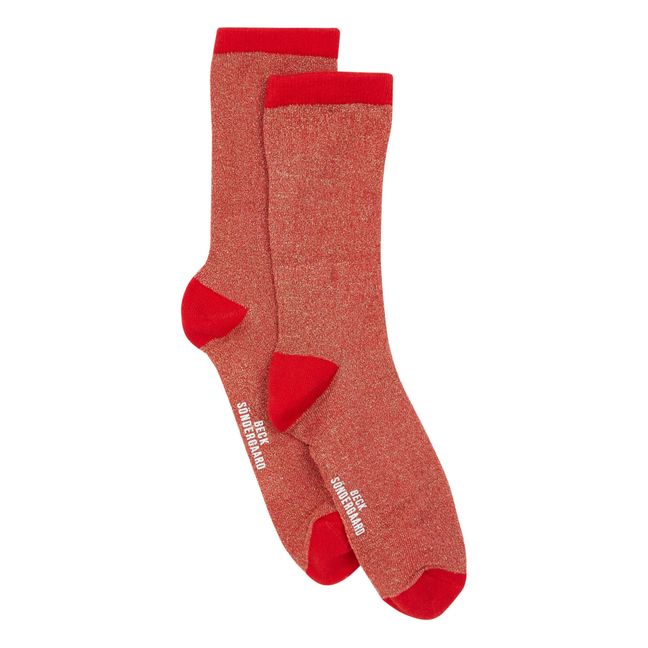 Dina Solid Socks Red