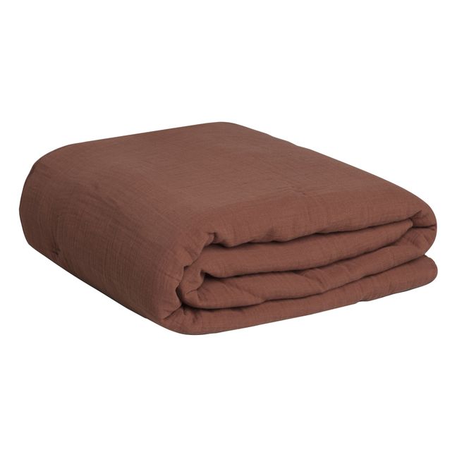 Coperta in garza di cotone  | Terracotta