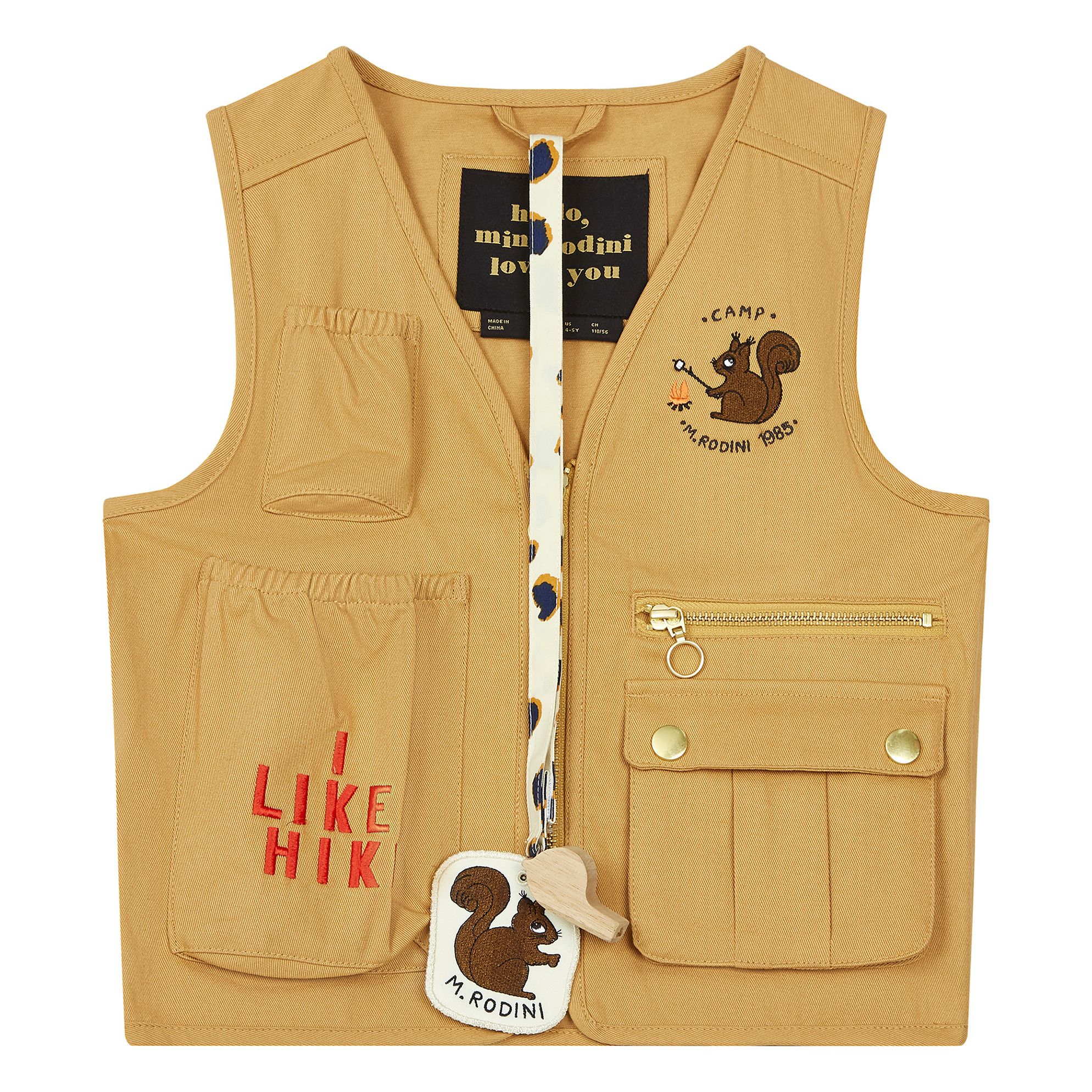 Mini Rodini - Veste Sans Manches Coton Bio - Fille - Beige