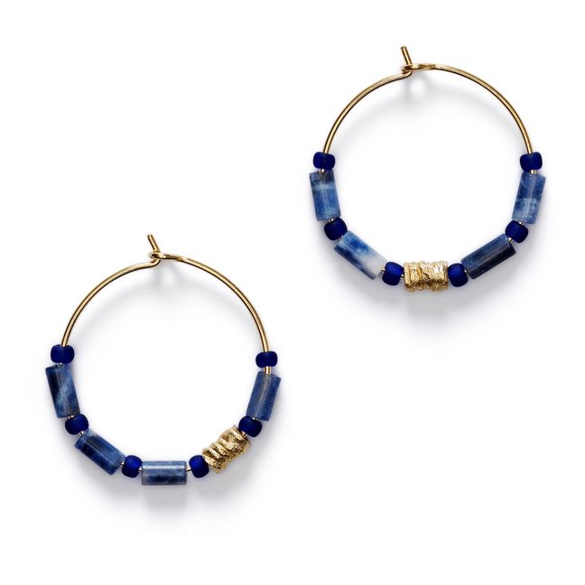 Azzuro Hoop Earrings Navy blue