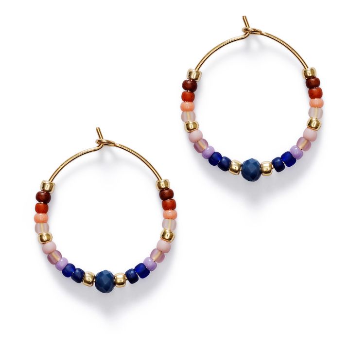 Portofino Hoop Earrings | Navy blue- Product image n°0