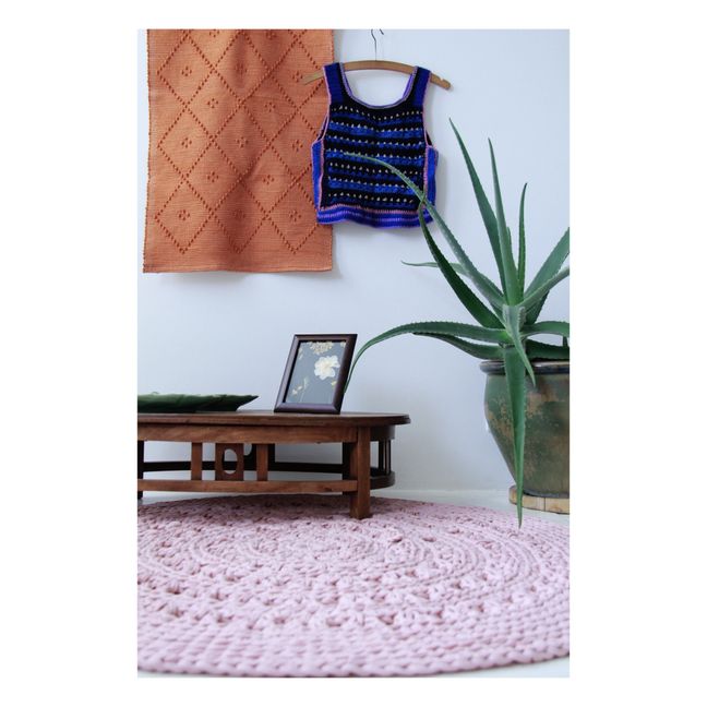 Round Crochet Rug | Powder pink