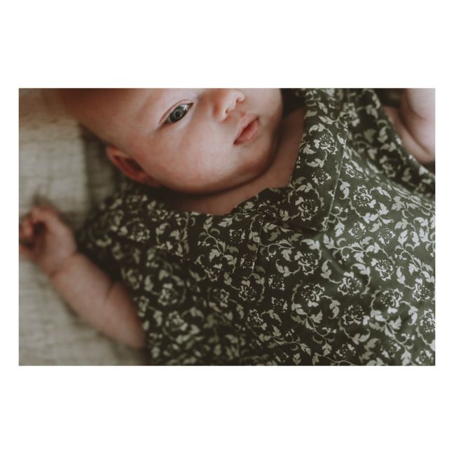 Floral Moss cotton baby sleeping bag | Green