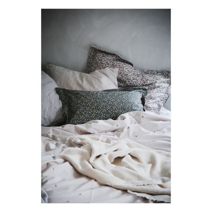Floral Moss cotton percale bedding set | Green- Product image n°2