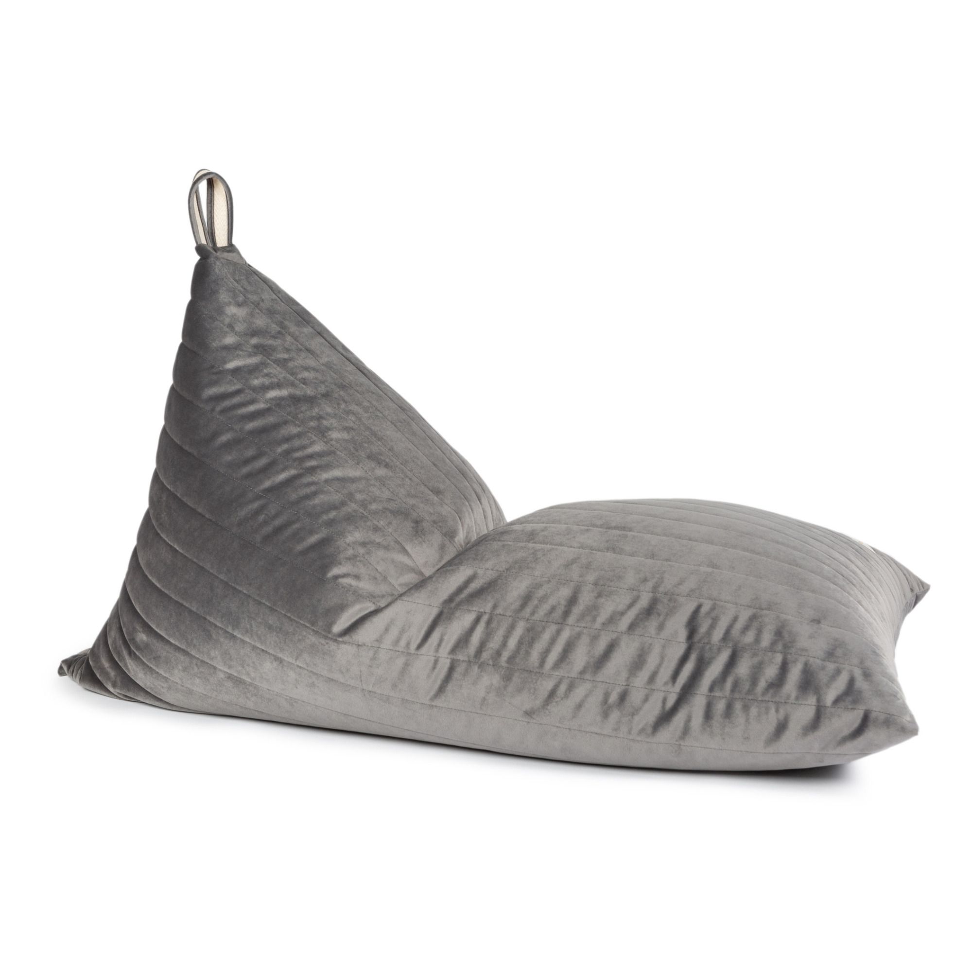 Nobodinoz - Pouf long Essaouira en velours - Gris ardoise