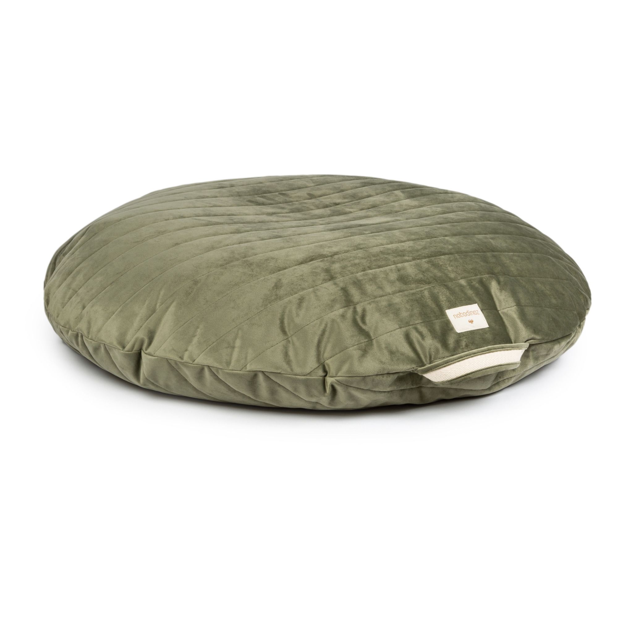 Nobodinoz - Pouf rond Sahara en velours - Vert pâle