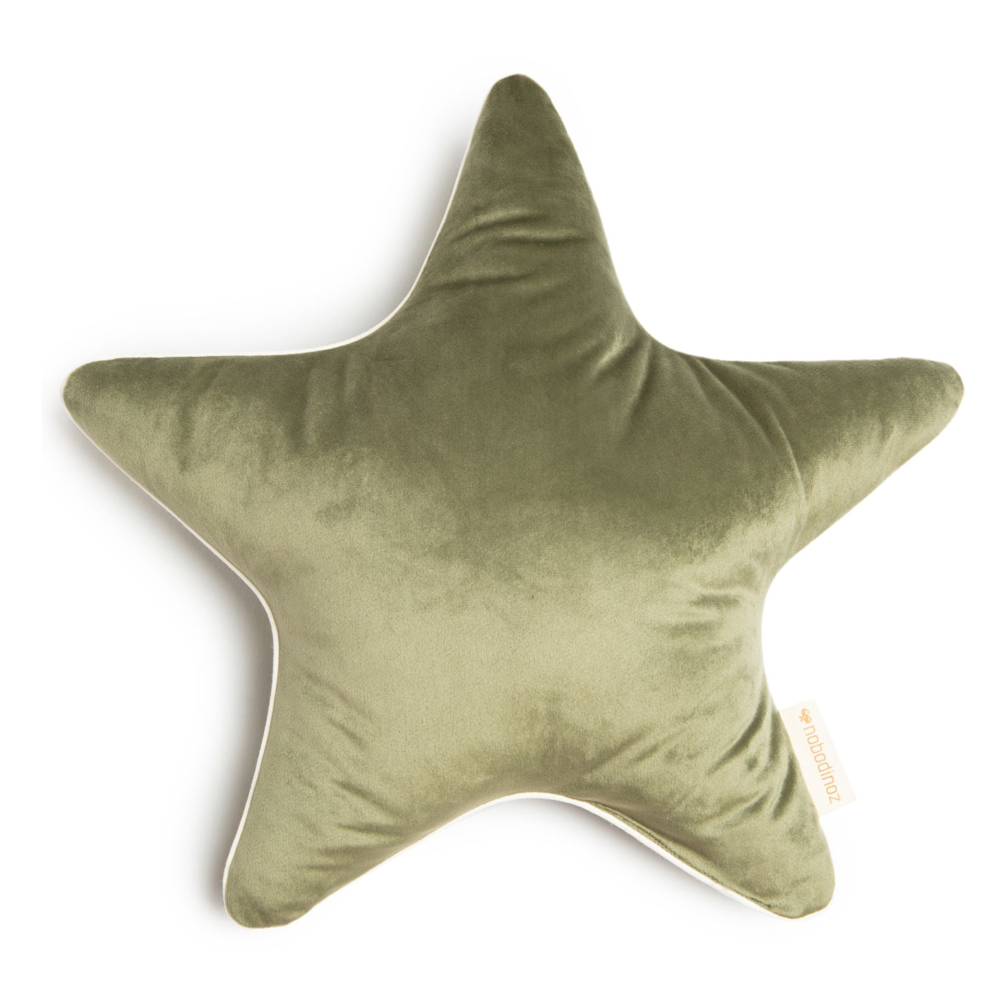 Nobodinoz - Coussin Aristote en velours - Vert olive