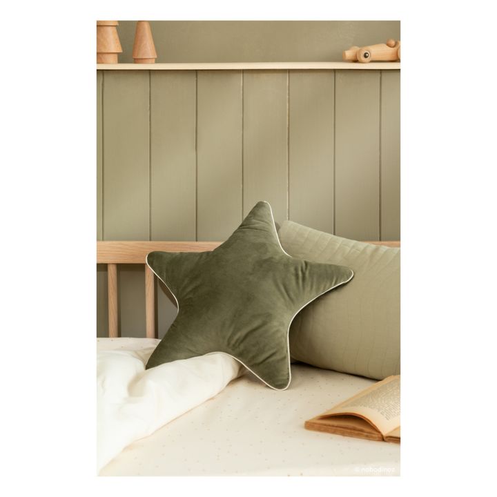 Aristote Velvet Cushion | Olive green- Product image n°1