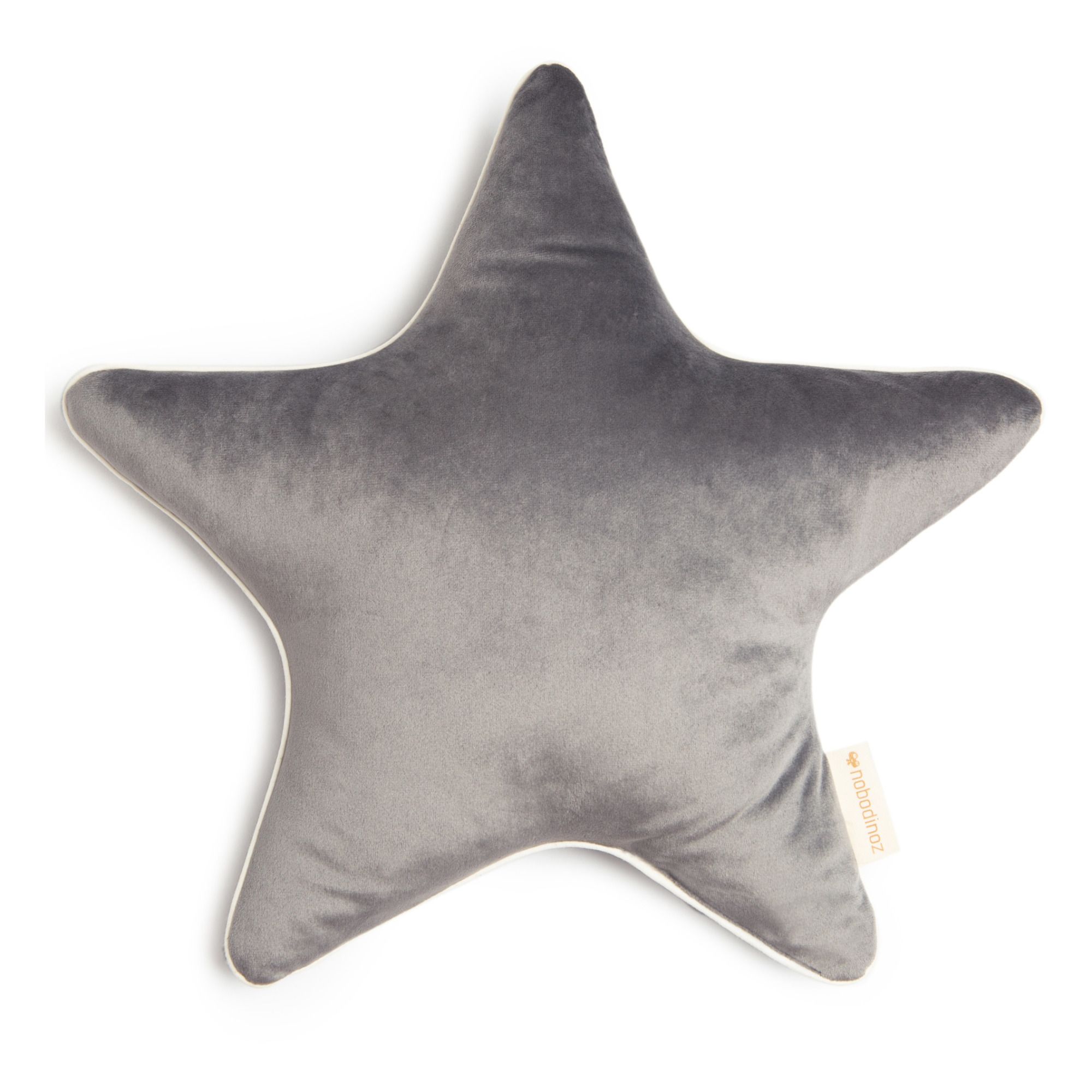 Nobodinoz - Coussin Aristote en velours - Gris ardoise