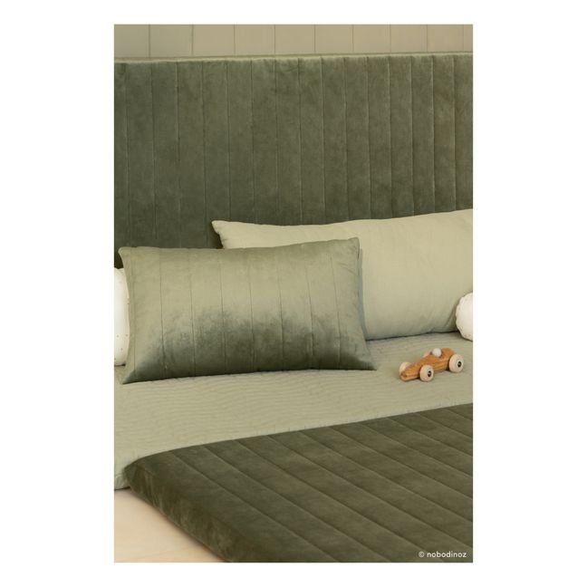 Grand coussin Akamba en velours | Vert olive