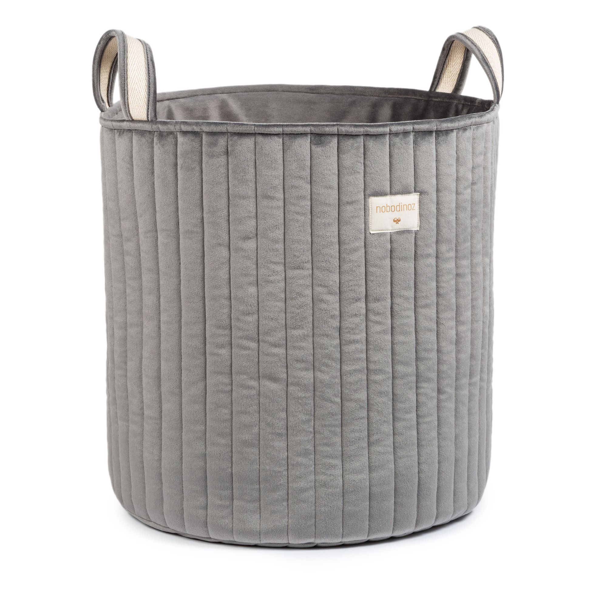 Velvet storage basket Slate grey- Product image n°0