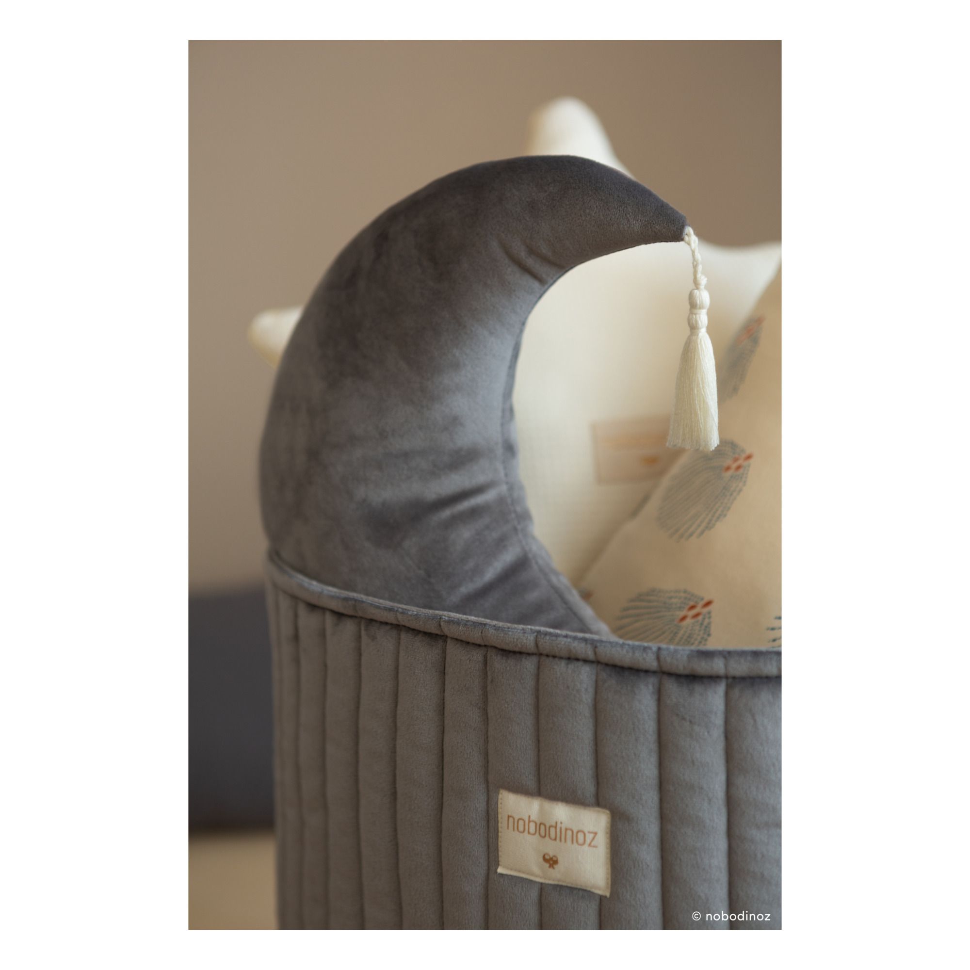Velvet storage basket Slate grey- Product image n°2