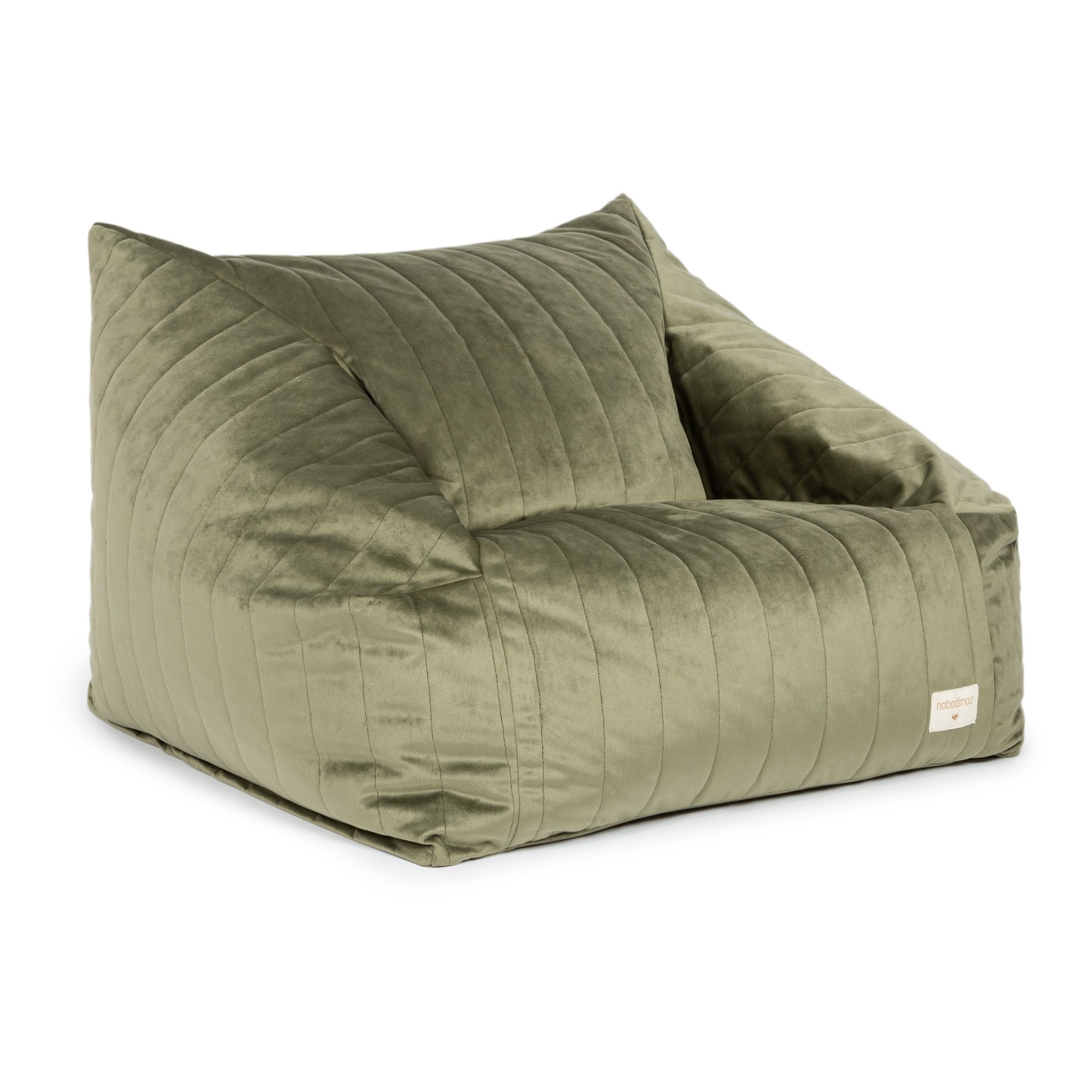 Nobodinoz - Pouf Chelsea en velours - Vert olive