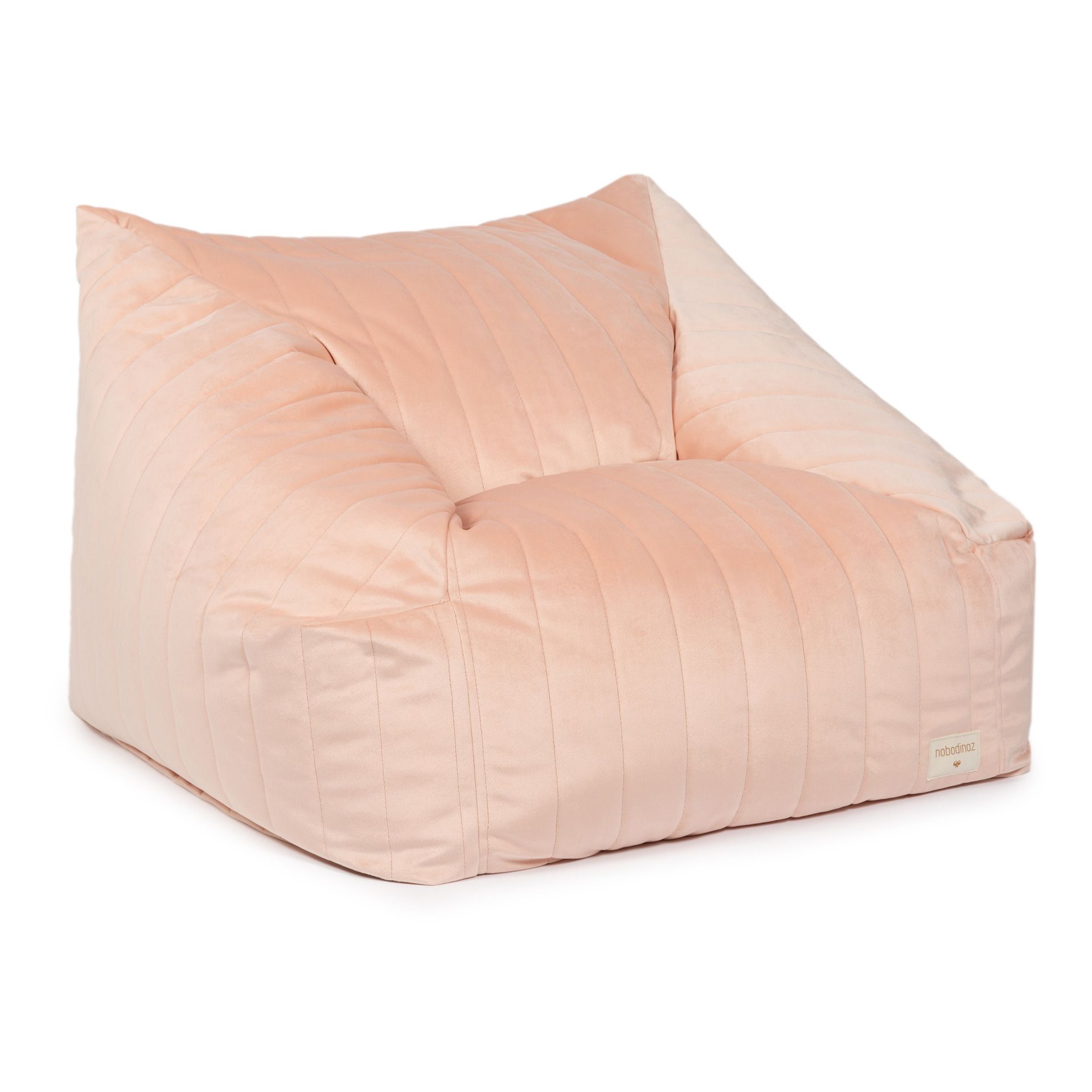 Nobodinoz - Pouf Chelsea en velours - Rose