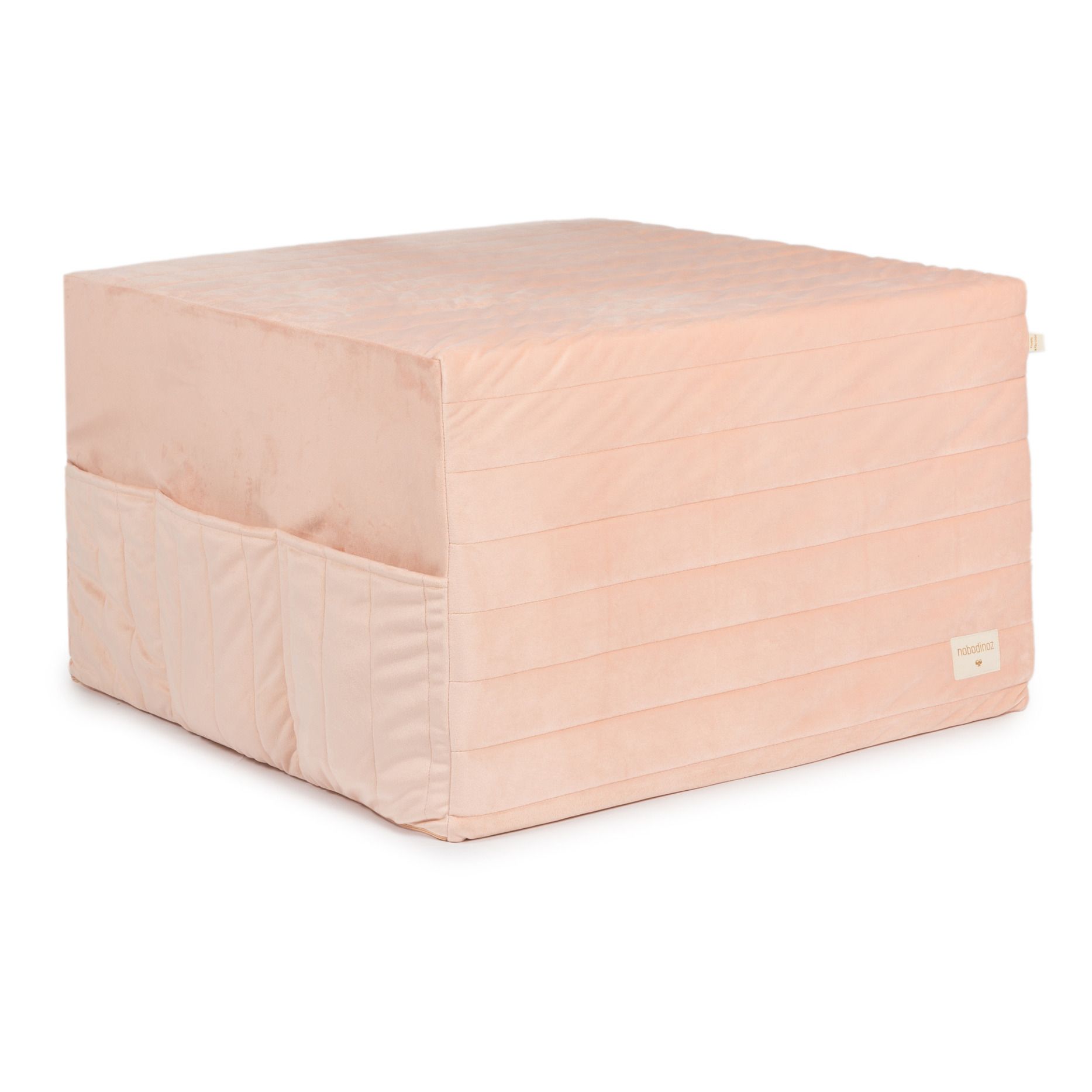 Nobodinoz - Pouf 3 en 1 Sleepover en velours - Rose pâle
