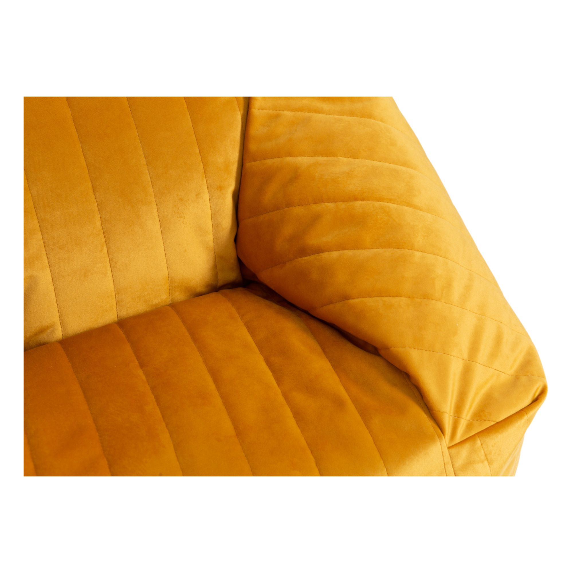 Puf Chelsea de terciopelo Amarillo Mostaza- Imagen del producto n°3