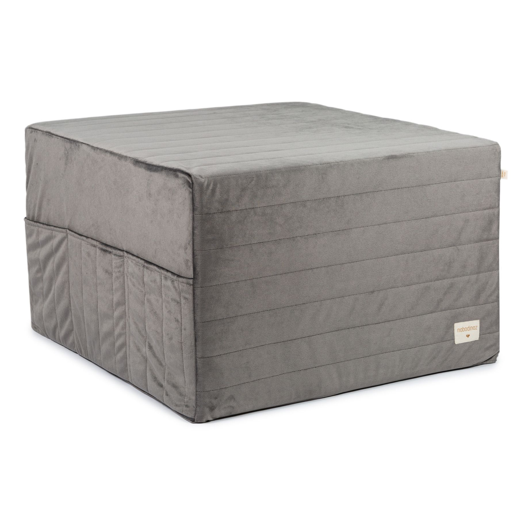 Nobodinoz - Pouf 3 en 1 Sleepover en velours - Gris