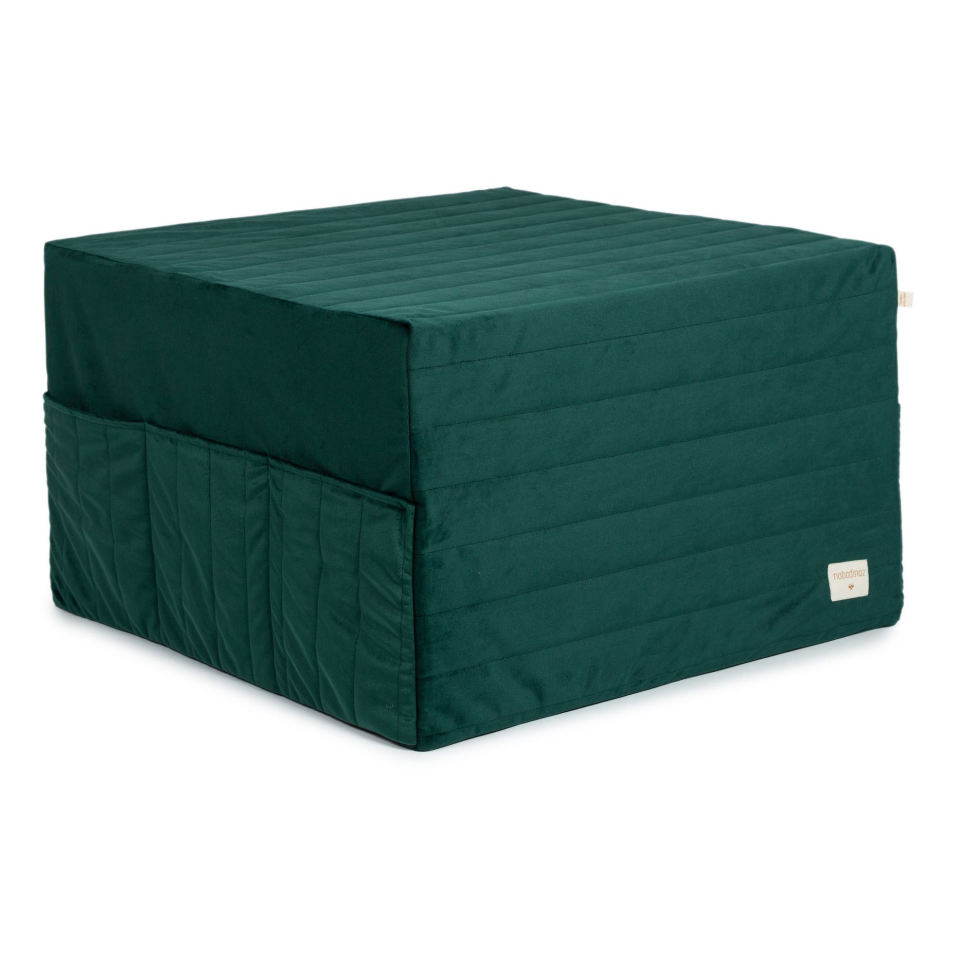Puf cama plegable Sleepover de terciopelo 3 en 1 Verde Oscuro- Imagen del producto n°0