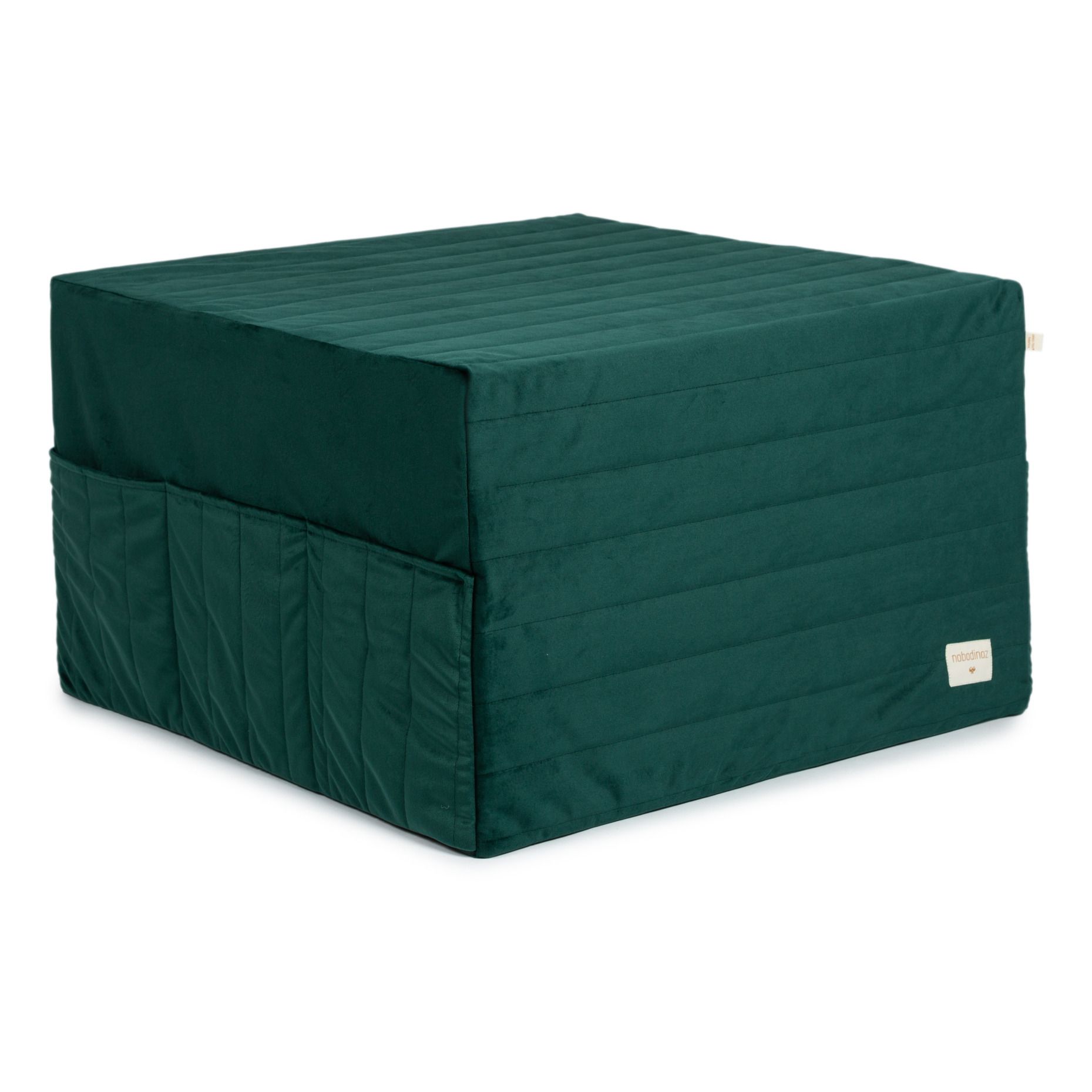 Nobodinoz - Pouf 3 en 1 Sleepover en velours - Vert foncé