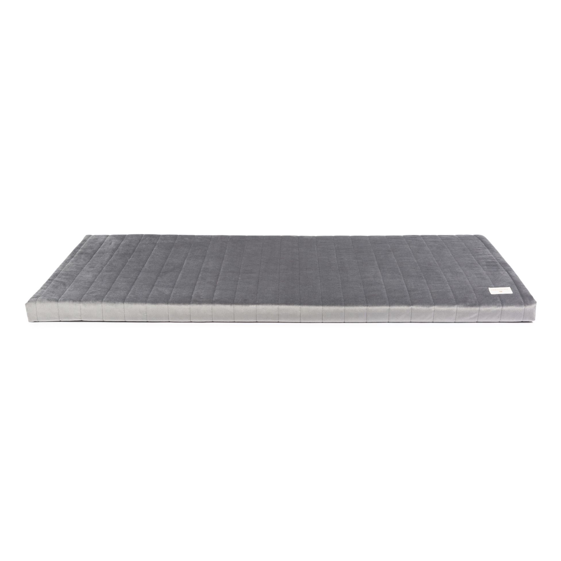 Nobodinoz - Matelas Zanzibar en velours - Gris ardoise