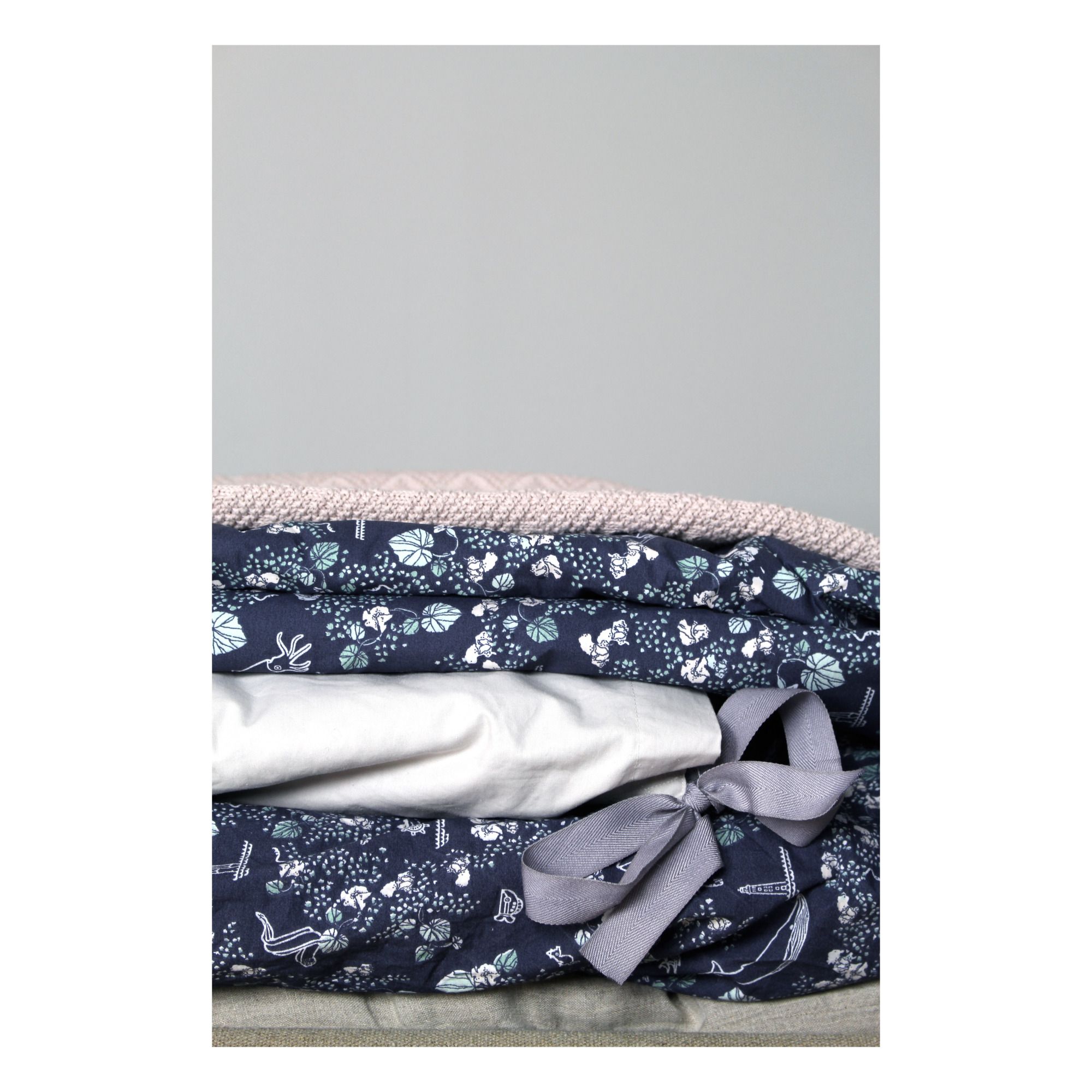 Parure de lit Mares en percale de coton Bleu marine- Image produit n°3