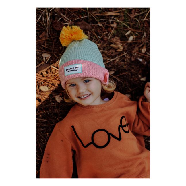 Bonnet Colorblock Coton Bio | Bleu Vert