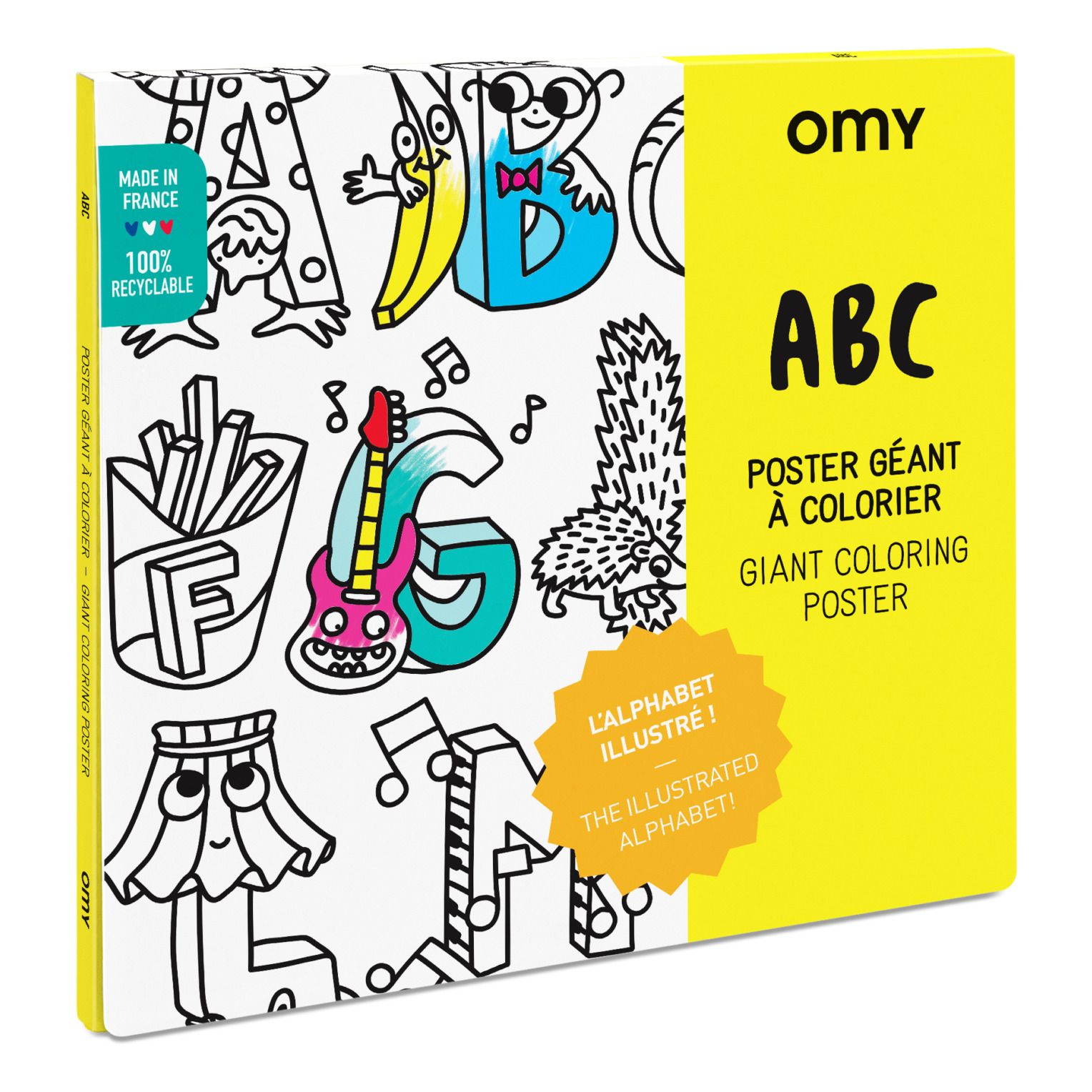 Omy - Poster géant à colorier ABC - Multicolore