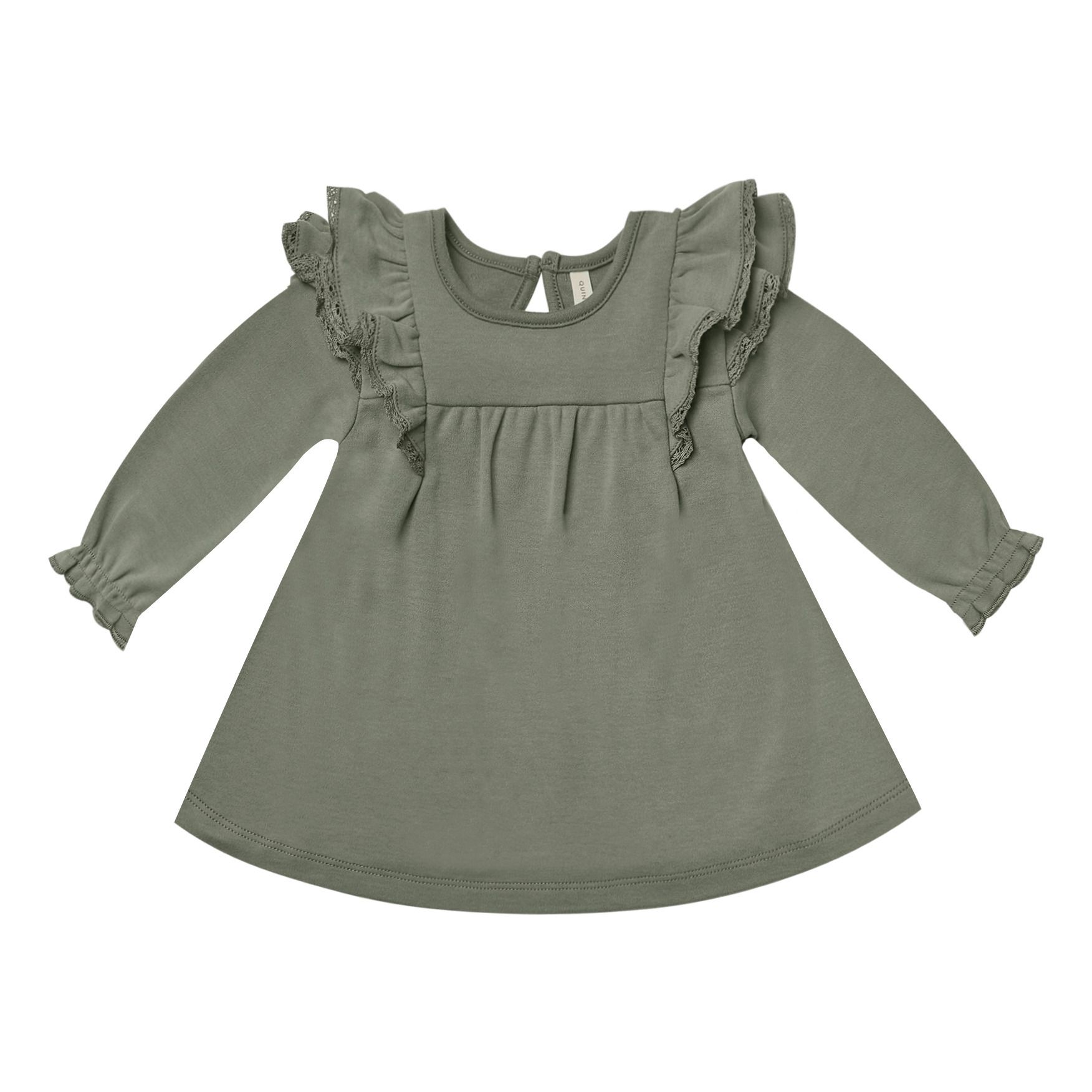 Quincy Mae - Robe Volants Coton Bio - Fille - Vert kaki