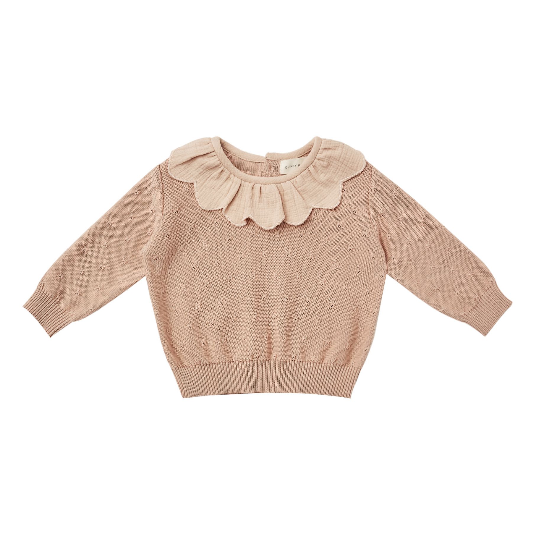Knitted Organic Cotton Petal Collar Jumper Pale pink- Product image n°0