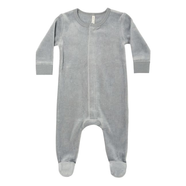 Pyjama à Pieds Velours Coton Bio Gris