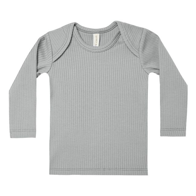 T-Shirt Manches Longues Coton Bio Bleu gris