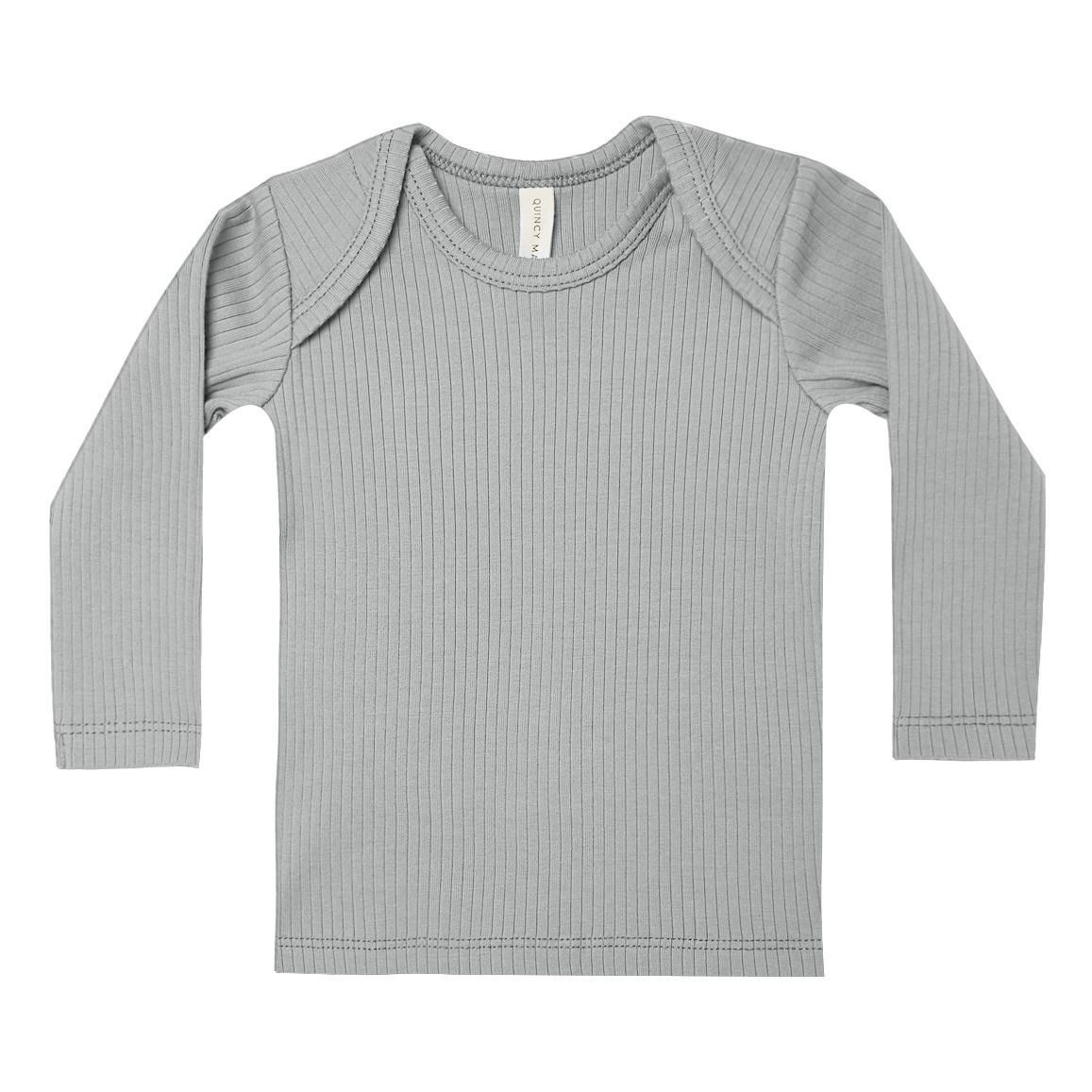 Camiseta de manga larga de algodón orgánico Azul Gris- Imagen del producto n°0