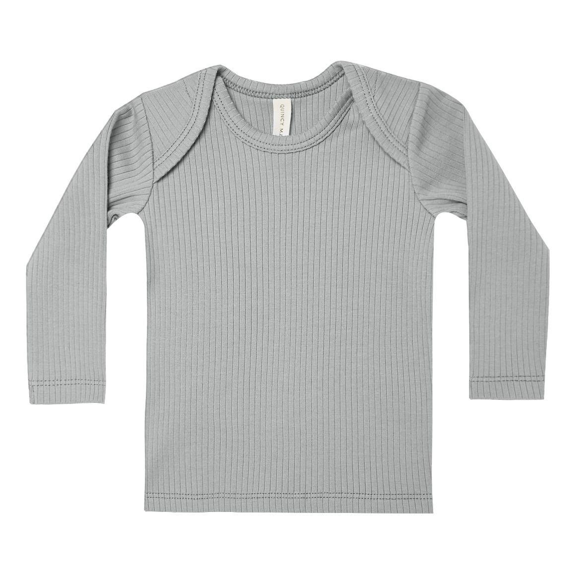 Quincy Mae - T-Shirt Manches Longues Coton Bio - Fille - Bleu gris