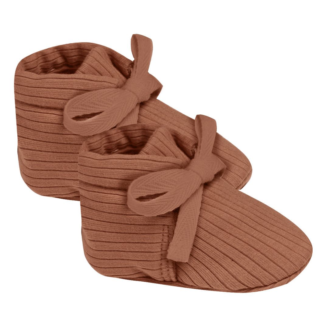 Quincy Mae - Chaussons Baby Coton Bio - Fille - Ocre