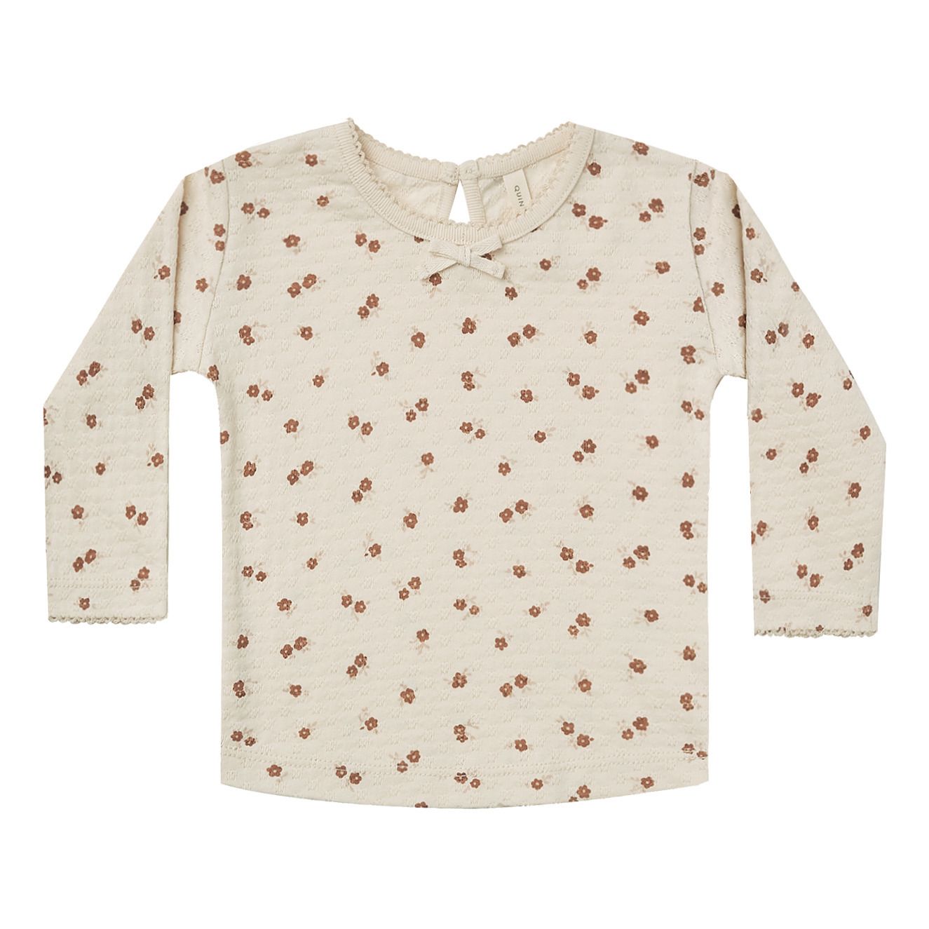 Quincy Mae - T-Shirt Pointelle Coton Bio - Fille - Ecru
